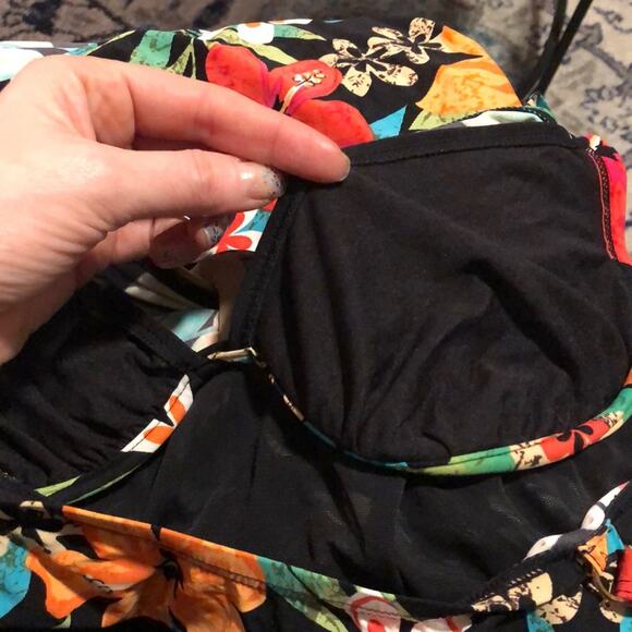 COCO REEF tropical floral aloha print one piece swimsuit with underwire size 34C - Picture 7 of 7